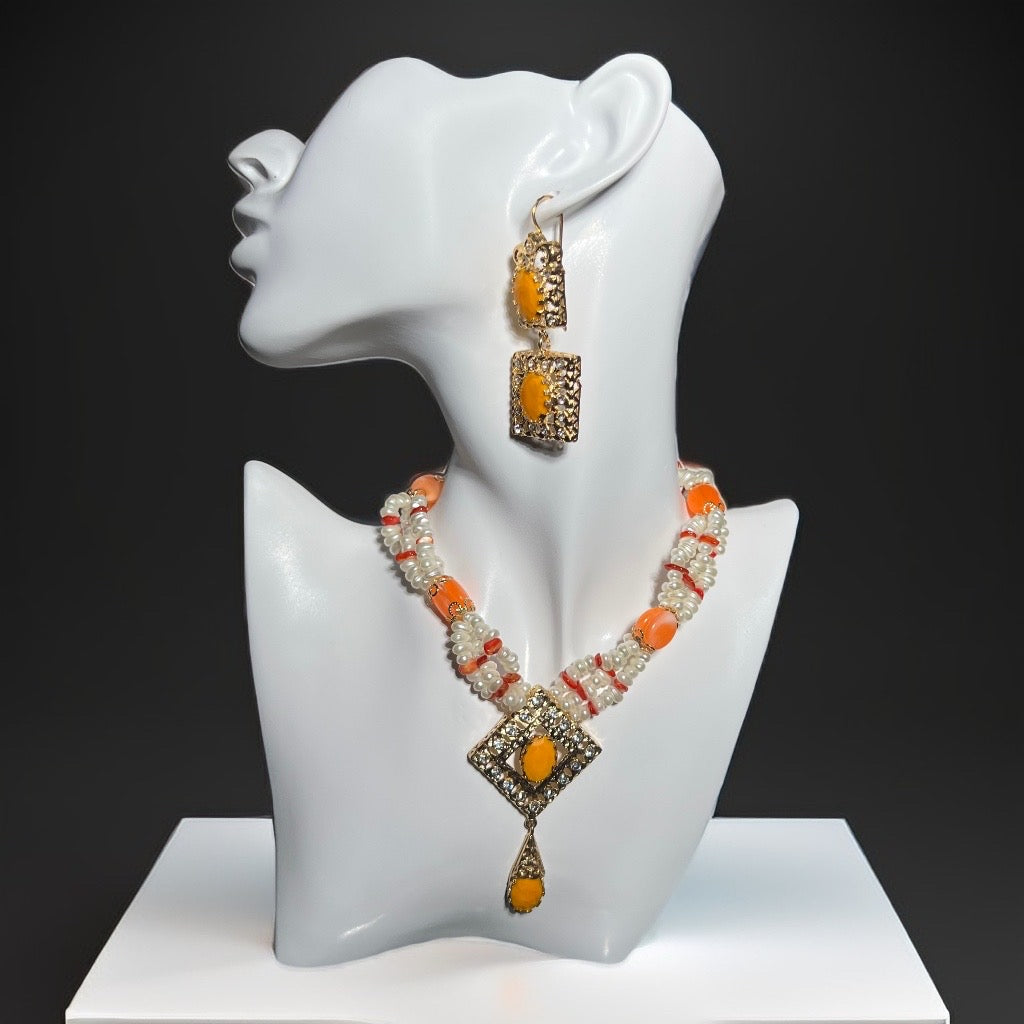 ENSEMBLE SHOKER ORANGE TAQLIDI JAWHAR
