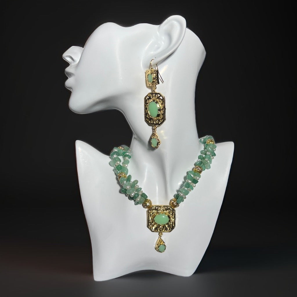 ENSEMBLE SHOKER VERT EAU TAQLIDI JAWHAR